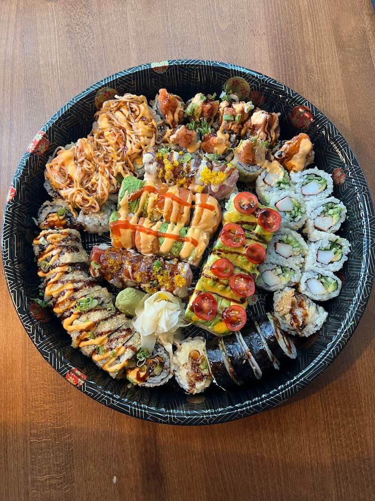 A bowl of sushi